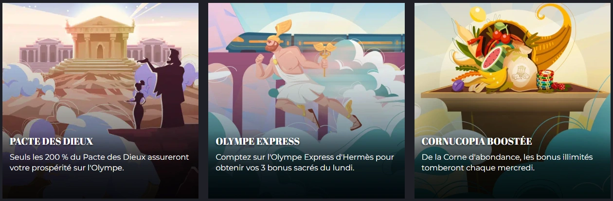 Promotions et bonus réguliers sur Olympe Casino